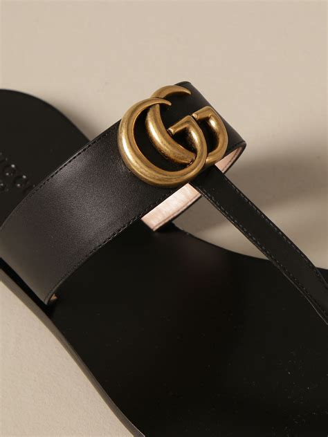 gucci thick v sandals|Gucci flat sandals sale.